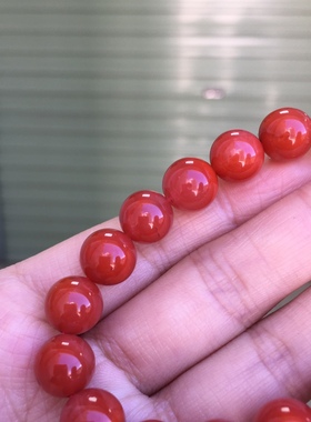 川料南红圆珠手串10.1㎜男女款单圈玉石收藏级别百搭时尚