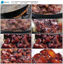 Pork Red Burning Meat Five-flower Meat Mass dishes Cooking up icing sugar for cooking Meat Chopped Pork video material