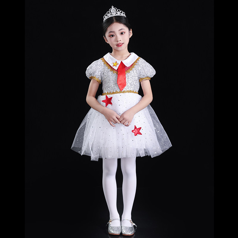 儿童爱国合唱演出服大中小学女孩朗诵服幼儿园升旗蓬蓬裙表演服装,淘宝优惠券,粉丝福利购,淘宝优惠卷