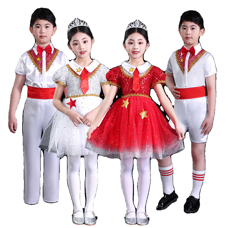 儿童爱国合唱演出服大中小学女孩朗诵服幼儿园升旗蓬蓬裙表演服装,淘宝优惠券,粉丝福利购,淘宝优惠卷