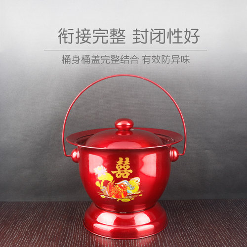 不锈钢痰盂结婚陪嫁家用儿童痰盂坐便器卧室老人小孩女士老式痰盂 - 图2