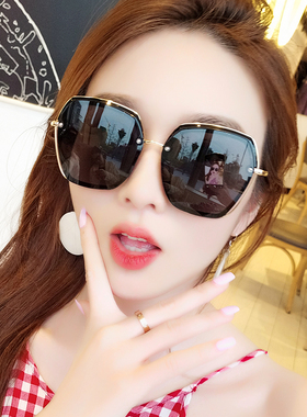 太阳镜女2025新款白色防紫外线时尚偏光墨镜大脸圆脸显瘦开车眼镜