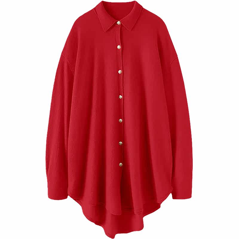 通勤百搭腔调！廓形衬衫羊绒衫女中长款开衫POLO领纯羊绒毛衣宽松,淘宝优惠券,粉丝福利购,淘宝优惠卷