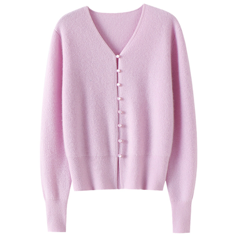 豪门贵媳妇~秋冬V领100%纯山羊绒开衫女纯羊绒毛衣针织开衫小外套,淘宝优惠券,粉丝福利购,淘宝优惠卷