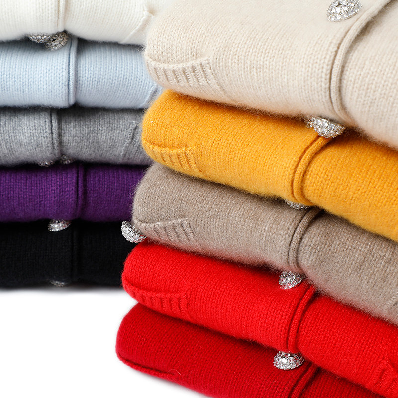 有点小腔调！粗针加厚纯山羊绒开衫女圆领纯羊绒毛衣针织小外套,淘宝优惠券,粉丝福利购,淘宝优惠卷