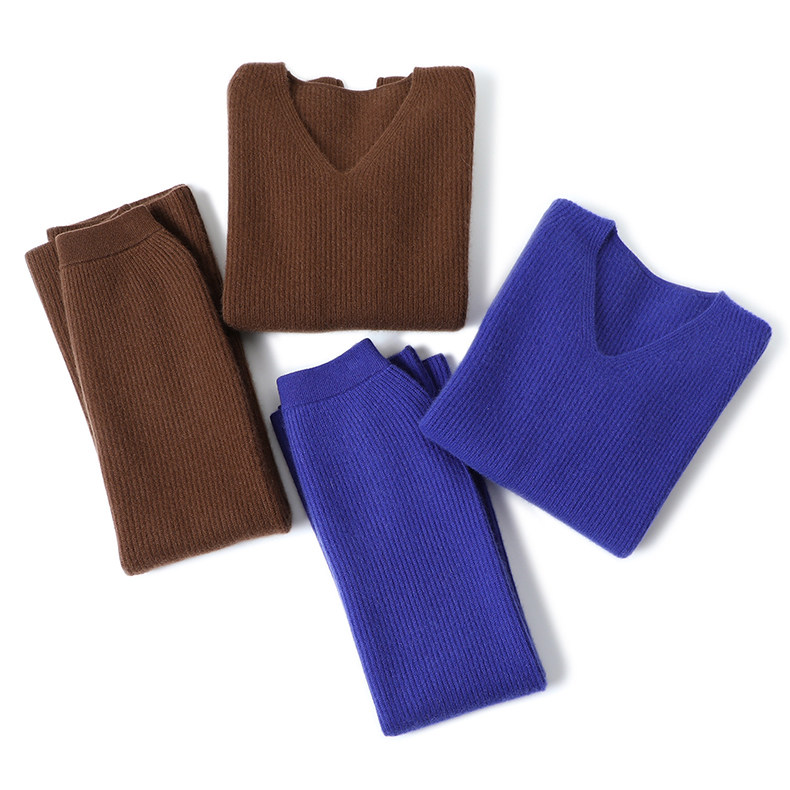 启超温柔岁月~加厚！100%纯山羊绒衫女V领毛衣半身裙休闲羊绒套装,淘宝优惠券,粉丝福利购,淘宝优惠卷