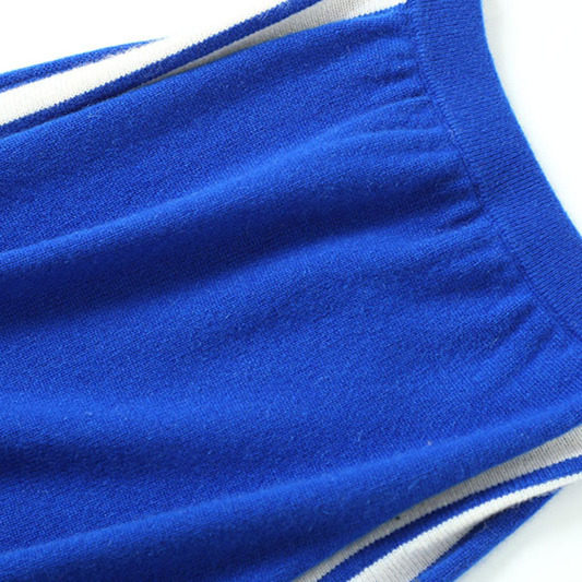 体验设计师风采！蓝色短裙羊绒毛衣套装女两件套新款羊绒衫运动风,淘宝优惠券,粉丝福利购,淘宝优惠卷