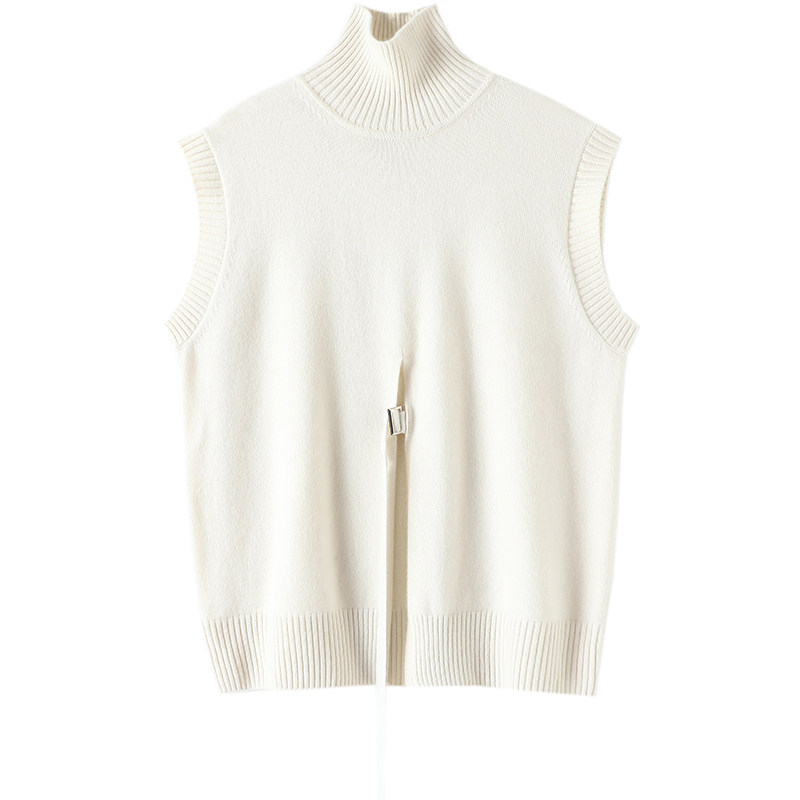 忍不住自留！前开叉调节扣高领羊绒背心女纯羊绒毛衣马甲坎肩加厚,淘宝优惠券,粉丝福利购,淘宝优惠卷