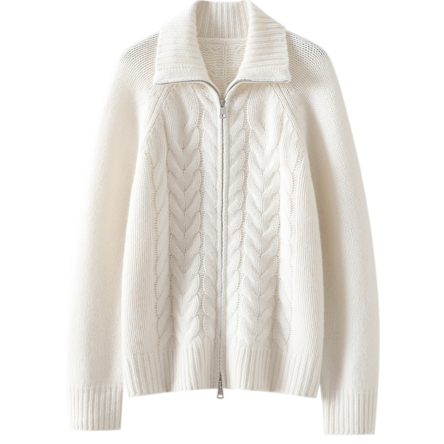 直接开挂的美~！粗棒针加厚100%纯山羊绒拉链开衫女高领毛衣外套,淘宝优惠券,粉丝福利购,淘宝优惠卷