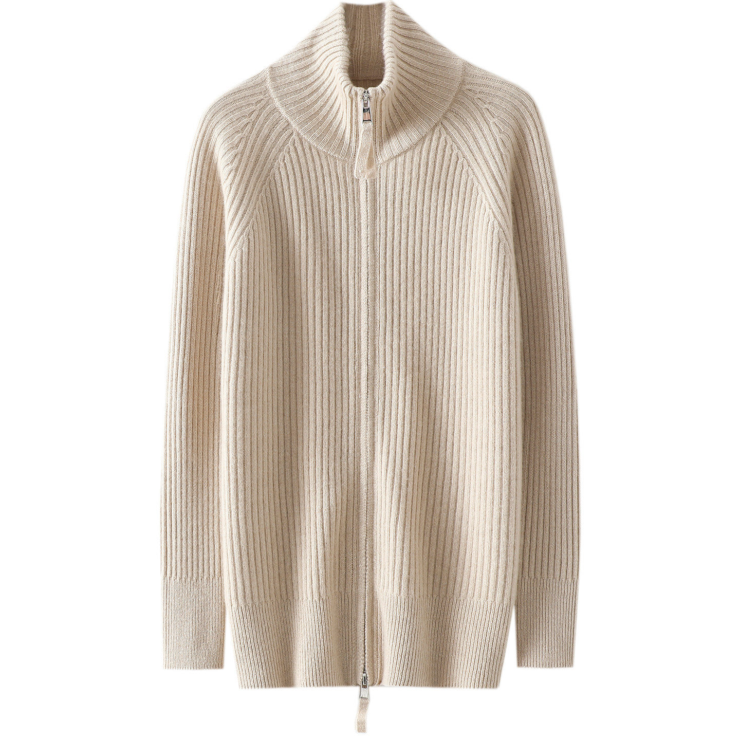 版型好到尖叫！小中长款加厚100%纯山羊绒拉链开衫女高领外套秋冬,淘宝优惠券,粉丝福利购,淘宝优惠卷