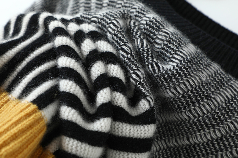 街头焦点！细腰荷叶摆启超羊绒衫女圆领加厚针织衫纯羊绒毛衣秋冬 - 图2