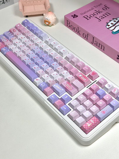 Persimmon Studio original personalisierte Tastenkappe Millennium Sweetheart rosa lila y2k original hochsublimiertes pbt niedlich