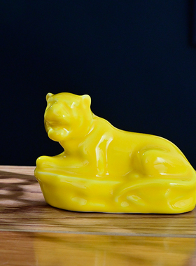 黄色陶瓷小兔子摆件招财玄关一对客厅桌面装饰兔年吉祥物礼物礼品