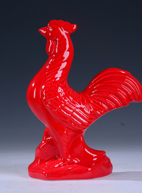 工艺红色陶瓷招财可爱风生肖猴