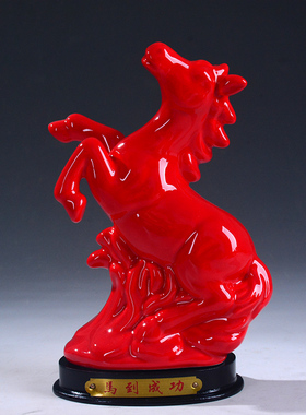 十二生肖公鸡镇宅红色风水工艺品