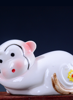 十二生肖白色旺财吉祥风水摆件