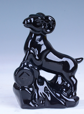 德化陶瓷黑色十二生肖家居装饰