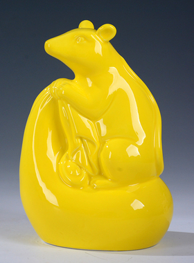 黄色十二生肖老虎招财家装工艺品