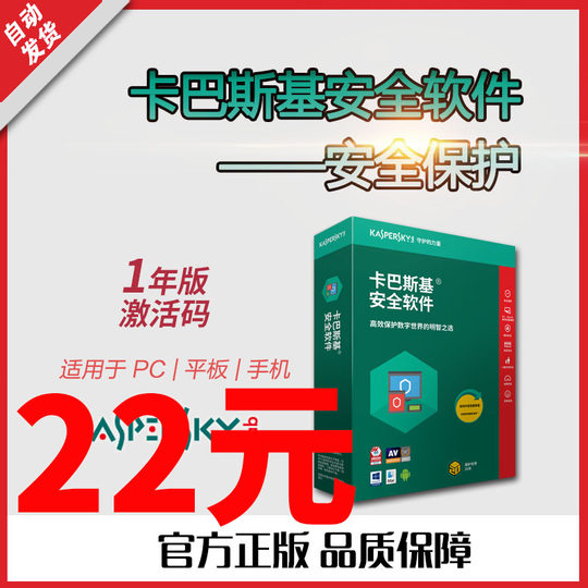 卡巴斯基kis标准版安全软件2021 2020激活码PC杀毒软1年单次激活自动发货