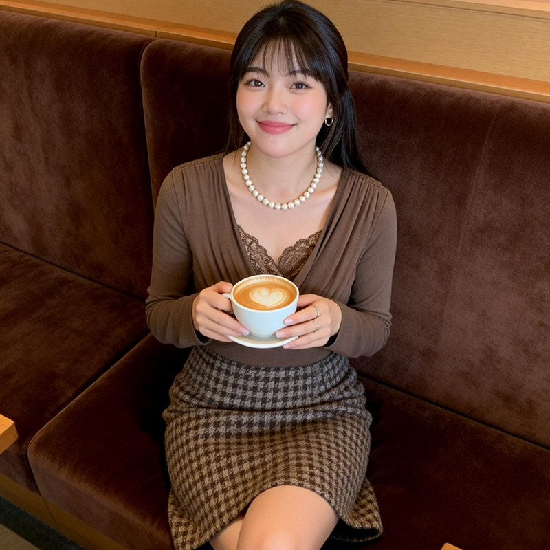 小包菜蕾丝拼接V领长袖假两件扭结上衣修身显瘦大码内搭法式,淘宝优惠券,粉丝福利购,淘宝优惠卷