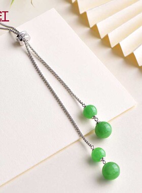 瑞红翡翠女项链毛衣链