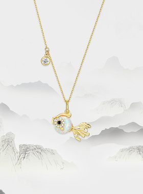 印象瑞红合成欧泊银饰女项链