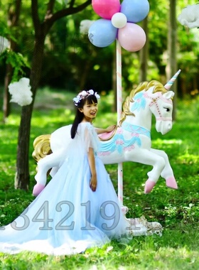 玻璃钢旋转木马雕塑大型落地摆件