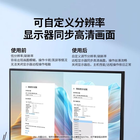 绿联HDMI显卡欺骗器屏幕虚拟电脑显示器游戏挂机假模拟远程锁屏宝