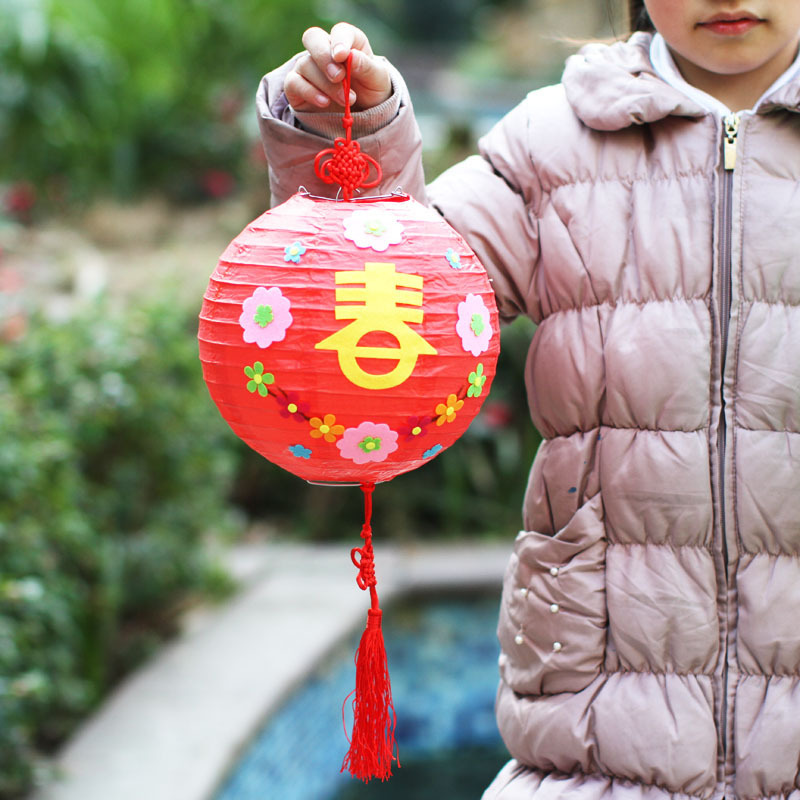 幼儿园福春挂饰儿童手工DIY制作灯笼材料包 节日创意益智玩具 - 图0