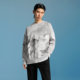 Black Whale Black and White Digital Printed Round-neck Knitted Sweater