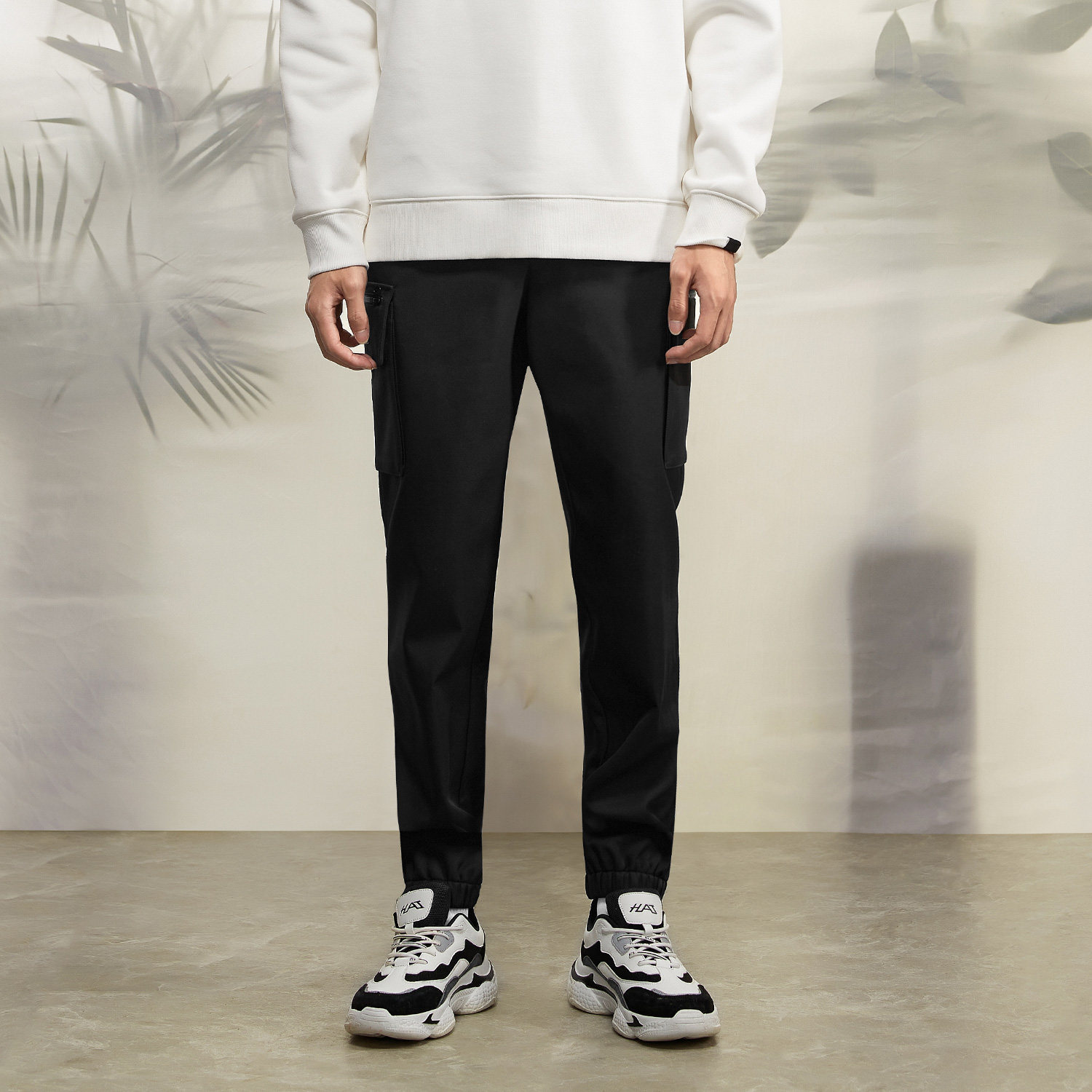 海澜之家旗下黑鲸多口袋休闲裤男冬季热卖束脚裤男工装裤男裤子商