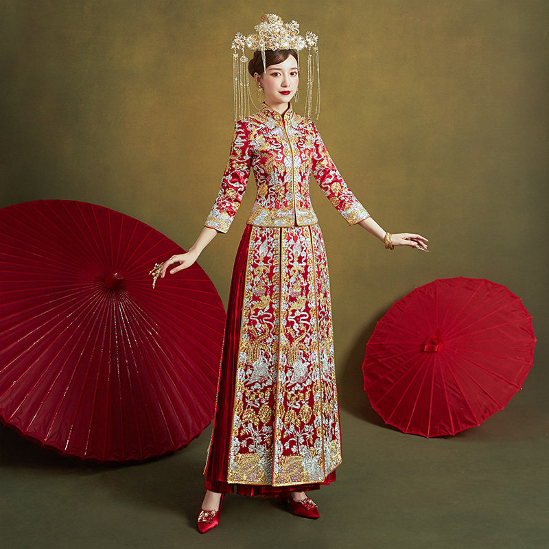 秀禾服新娘2020夏季新款结婚婚纱 依鸾旗袍