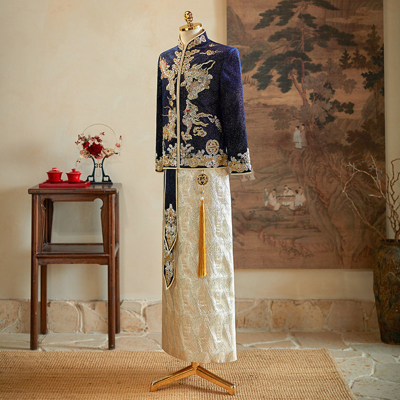 秀禾服男士新郎装2025新款中式结婚敬酒服汉服接亲服男款婚服唐装,淘宝优惠券,粉丝福利购,淘宝优惠卷