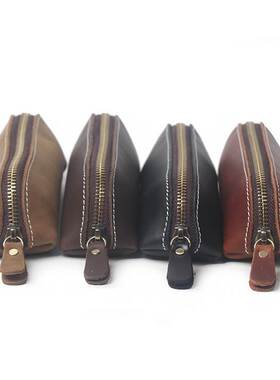 Factory Wholesale New Men's Genuine Leather Zipper Pencil