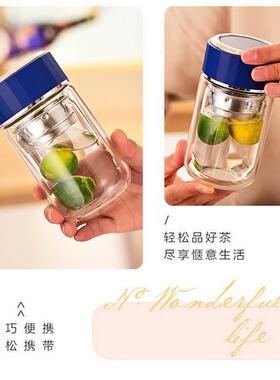 Double-layer glass cup men and women's household pocket