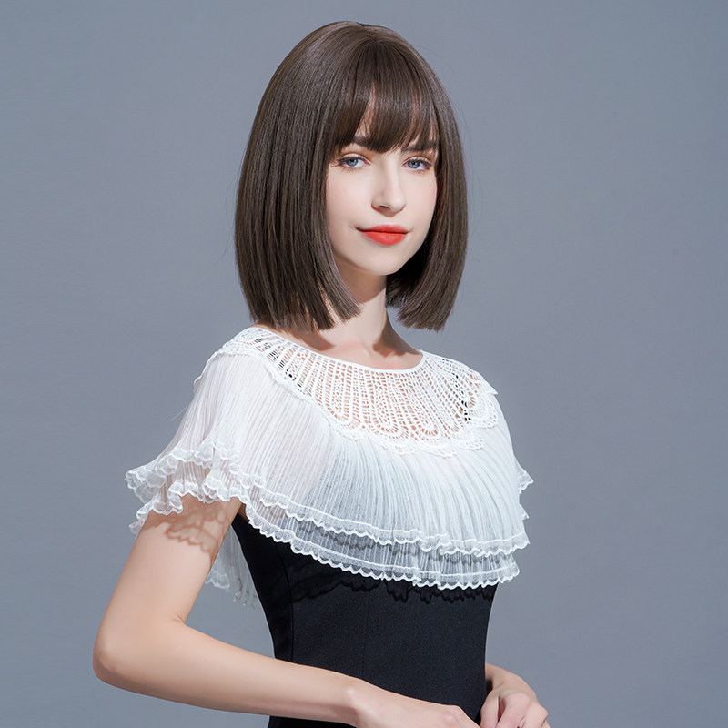 搭配的罩衫女复古蕾丝斗篷夏吊带裙 悦吻短外套