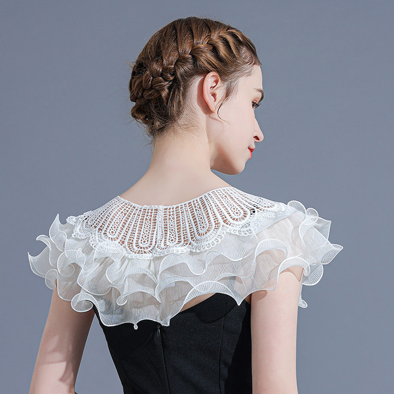 搭配的罩衫女超仙蕾丝斗篷夏吊带裙 悦吻短外套