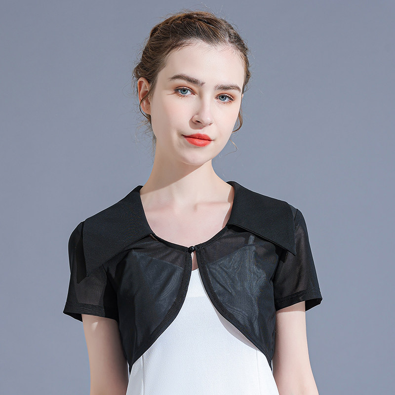 网纱小坎肩女短款薄短外套百搭裙子 悦吻短外套