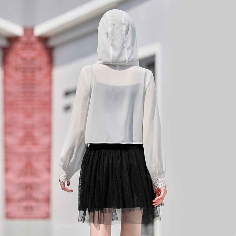 连帽长袖仙女薄款超仙透气夏防晒衣 悦吻短外套