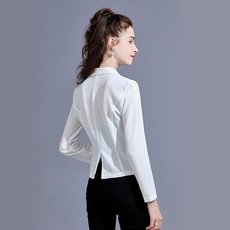 长袖雪纺外套夏百搭短款2023新款 悦吻西装