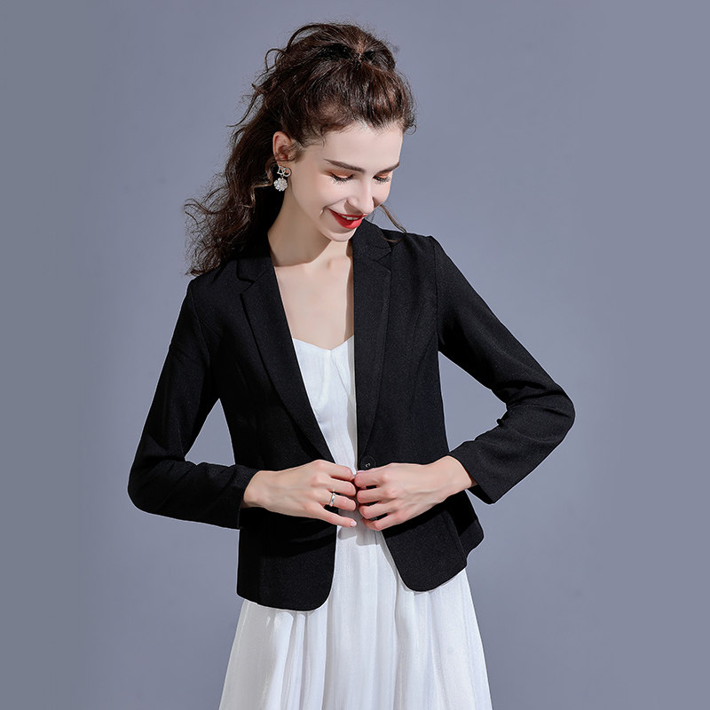 长袖雪纺外套夏百搭短款2023新款 悦吻西装