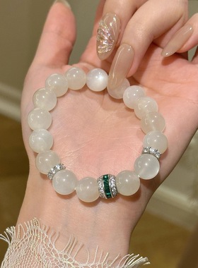 法国cherry kitty月光女神白月光水晶手串新中式国风小众珠宝s925