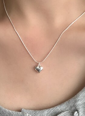 英国设计师topwhit925银圆蛇骨立体爱心项链女高级感百搭小众设计
