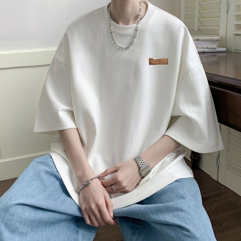 BDLS工作室文艺男女店港风情侣款男女重磅纯棉夏季短袖t恤男半袖 - 图0