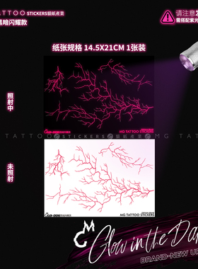 脉络个性演唱会闪电荧光纹身贴