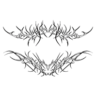 MG tattoo 欧美酷炫胸下性感辣妹爱心棘刺蝴蝶锁骨后腰纹身贴纸 - 图3