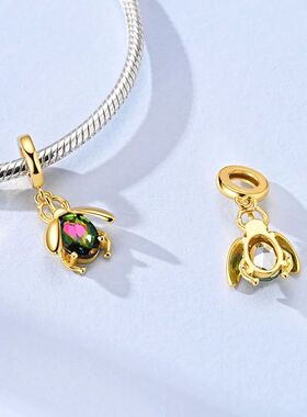 2026 Golden Charms Bead 925 Sterling Silver Dancing Colorful