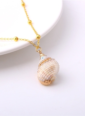 Boho Conch Shell Necklace Sea Beach Shell Chain Pendant Neck