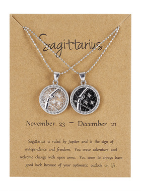 Fashion 12 Constellation Necklaces For Women Men Gold Chain