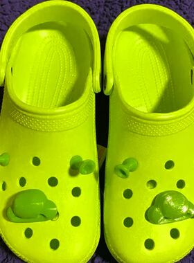 3pcs/set Cartoon Shrek nose ears For Crocs Charms Shoe Charm